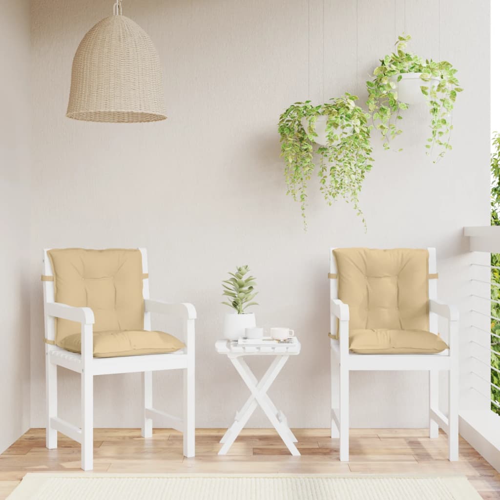 Cuscini Sedia Schiena Bassa 4 pz Beige Mélange 100x50x7 Tessuto | homemem39