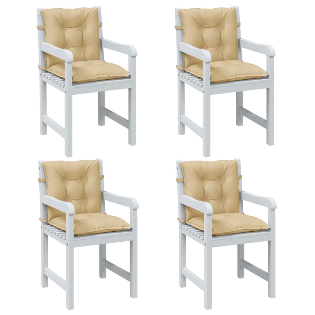 Cuscini Sedia Schiena Bassa 4 pz Beige Mélange 100x50x7 Tessuto | homemem39