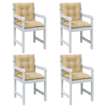 Cuscini Sedia Schiena Bassa 4 pz Beige Mélange 100x50x7 Tessuto | homemem39
