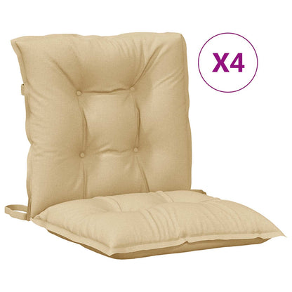 Cuscini Sedia Schiena Bassa 4 pz Beige Mélange 100x50x7 Tessuto