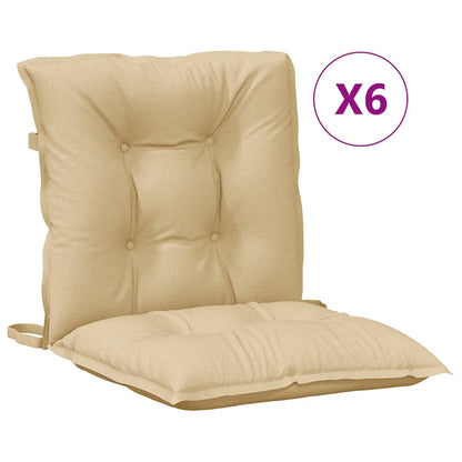 Cuscini Sedia Schiena Bassa 6 pz Beige Mélange 100x50x7 Tessuto | homemem39