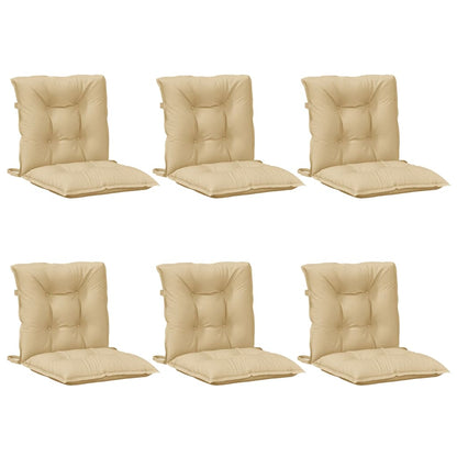 Cuscini Sedia Schiena Bassa 6 pz Beige Mélange 100x50x7 Tessuto | homemem39