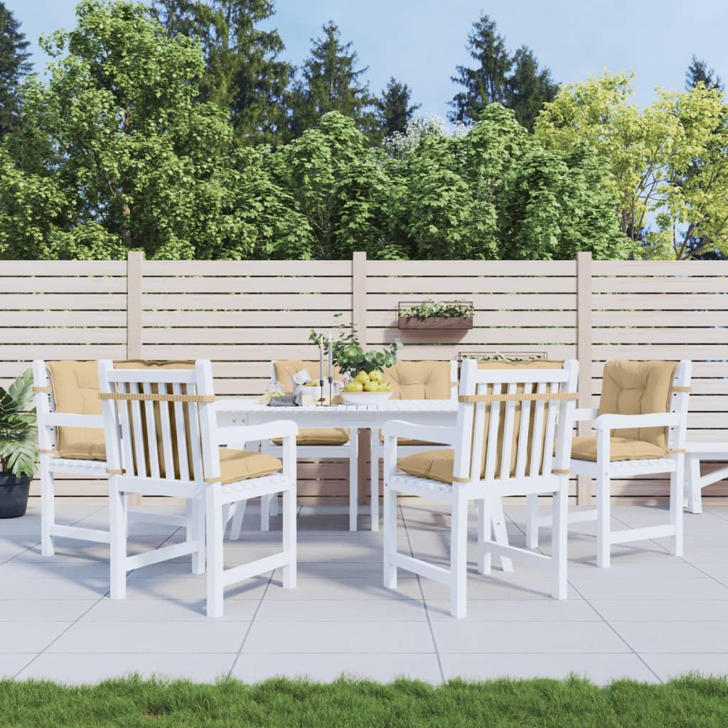Cuscini Sedia Schiena Bassa 6 pz Beige Mélange 100x50x7 Tessuto | homemem39