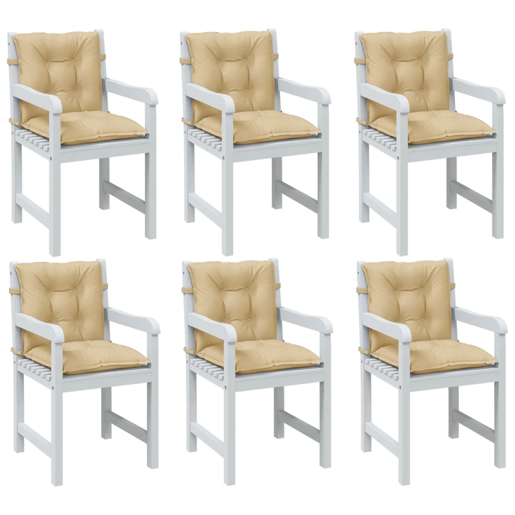 Cuscini Sedia Schiena Bassa 6 pz Beige Mélange 100x50x7 Tessuto | homemem39