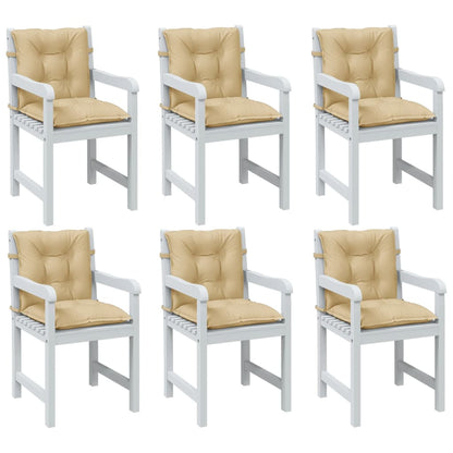 Cuscini Sedia Schiena Bassa 6 pz Beige Mélange 100x50x7 Tessuto | homemem39