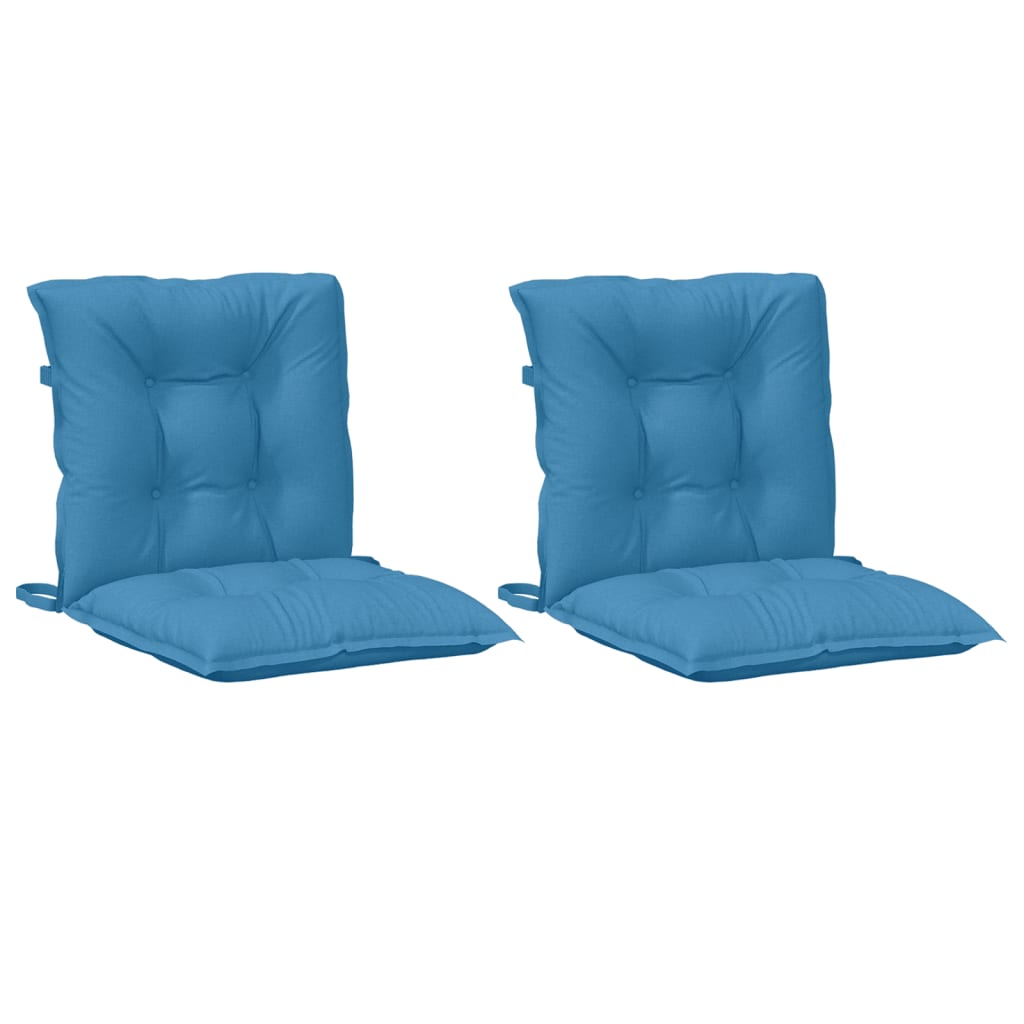Cuscini Sedia Schiena Bassa 2 pz Blu Mélange 100x50x7 Tessuto | homemem39
