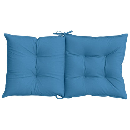 Cuscini Sedia Schiena Bassa 2 pz Blu Mélange 100x50x7 Tessuto | homemem39