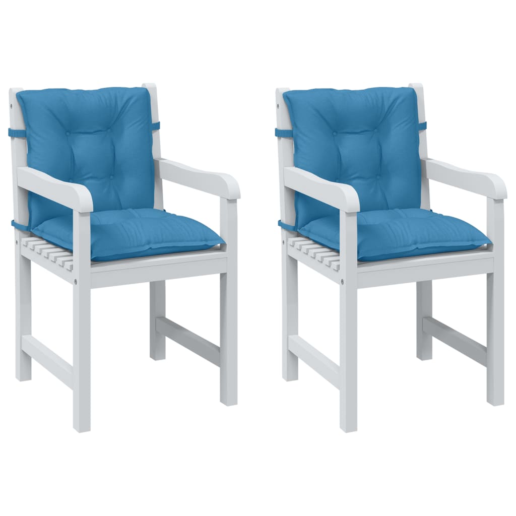 Cuscini Sedia Schiena Bassa 2 pz Blu Mélange 100x50x7 Tessuto | homemem39