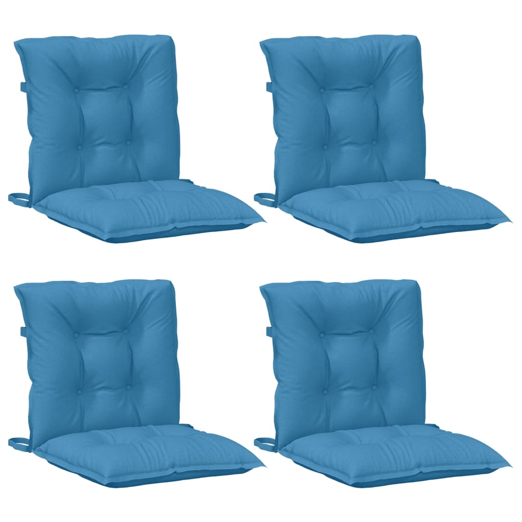 Cuscini Sedia Schiena Bassa 4 pz Blu Mélange 100x50x7 Tessuto | homemem39