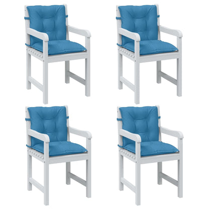Cuscini Sedia Schiena Bassa 4 pz Blu Mélange 100x50x7 Tessuto | homemem39