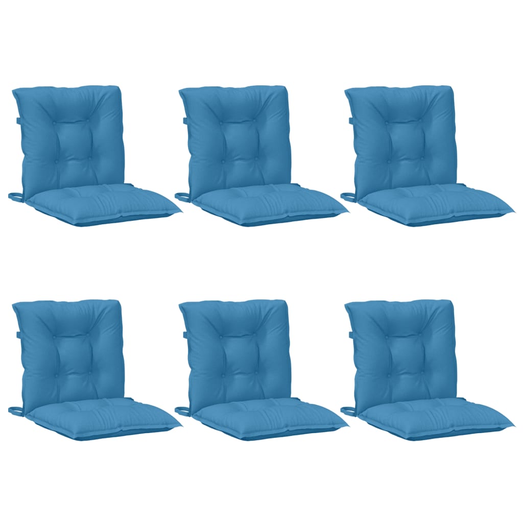 Cuscini Sedia Schiena Bassa 6 pz Blu Mélange 100x50x7 Tessuto | homemem39
