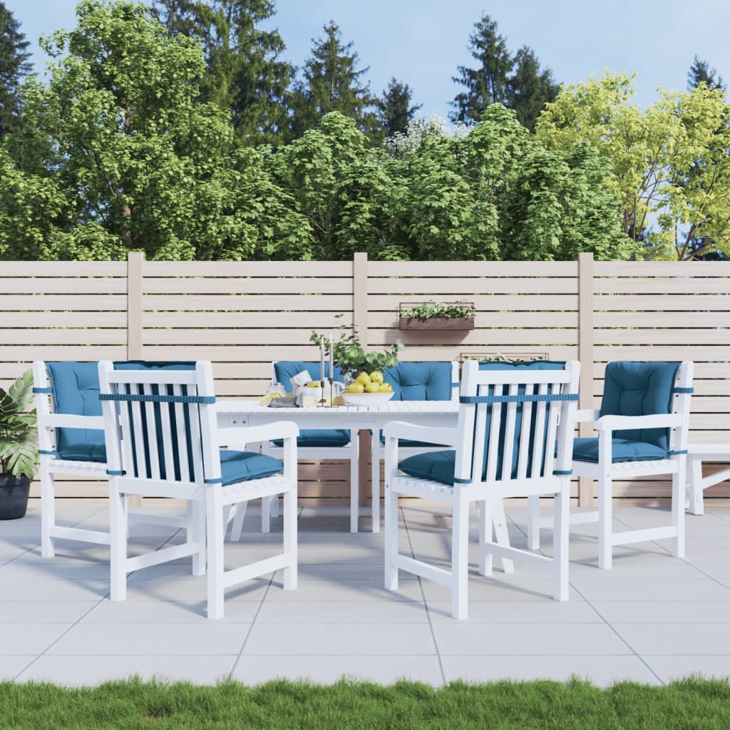 Cuscini Sedia Schiena Bassa 6 pz Blu Mélange 100x50x7 Tessuto | homemem39