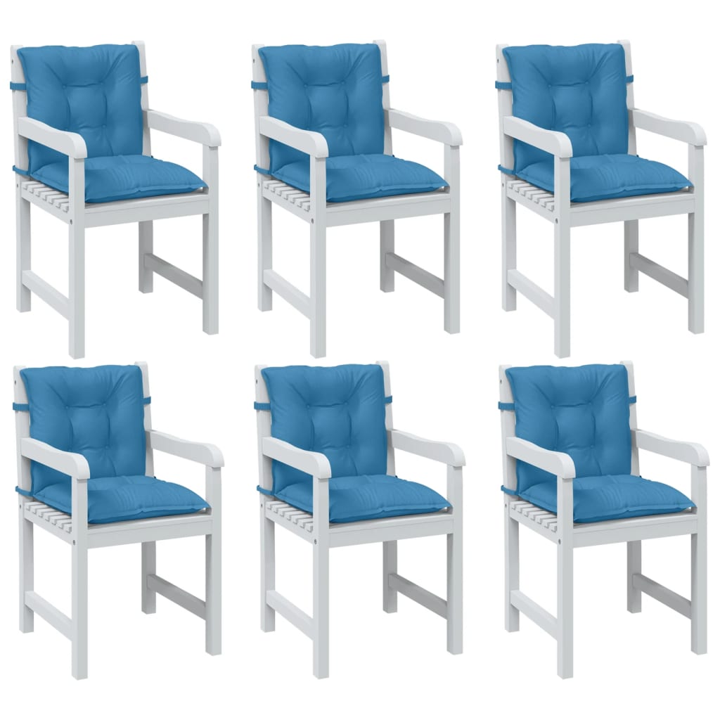 Cuscini Sedia Schiena Bassa 6 pz Blu Mélange 100x50x7 Tessuto | homemem39