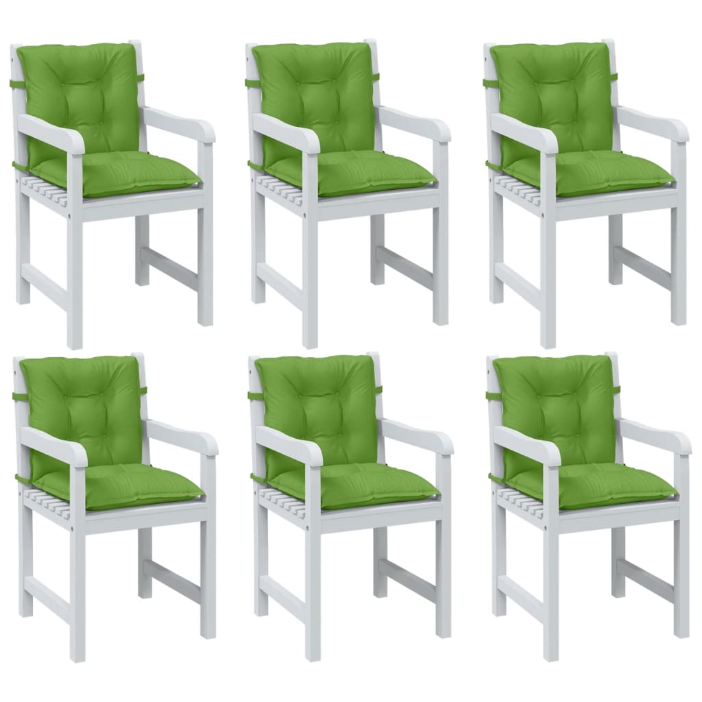 Cuscini Sedia Schiena Bassa 6 pz Verde Mélange 100x50x7 Tessuto | homemem39