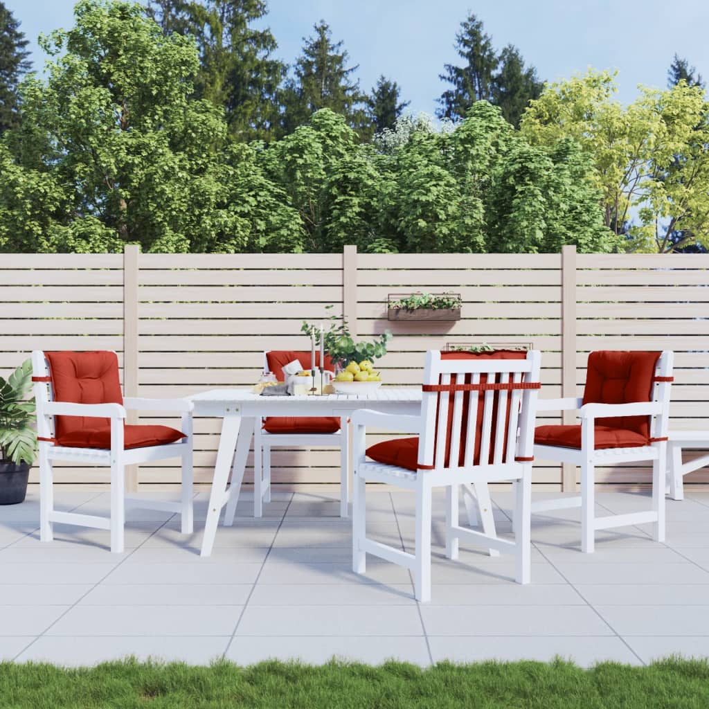 Cuscini Sedia Schiena Bassa 4 pz Rosso Mélange 100x50x7 Tessuto | homemem39