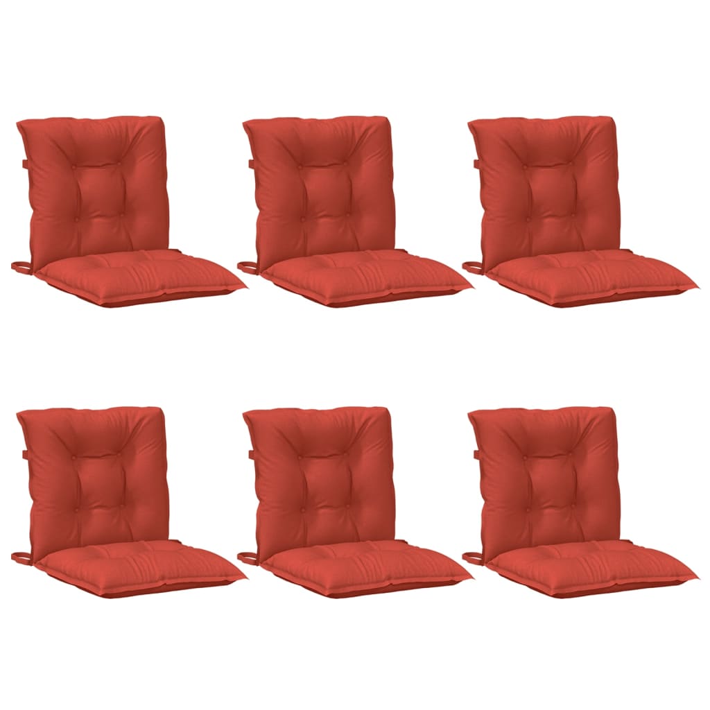 Cuscini Sedia Schiena Bassa 6 pz Rosso Mélange 100x50x7 Tessuto | homemem39