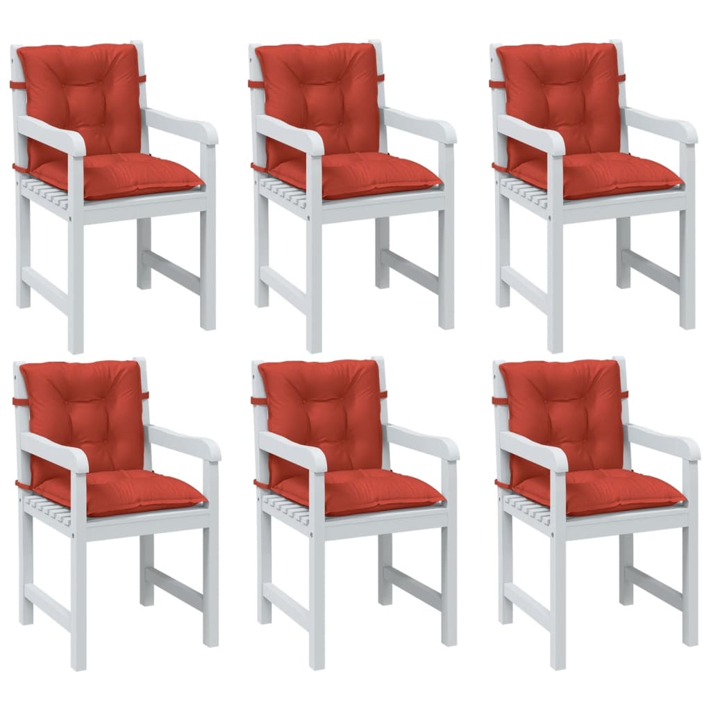 Cuscini Sedia Schiena Bassa 6 pz Rosso Mélange 100x50x7 Tessuto | homemem39