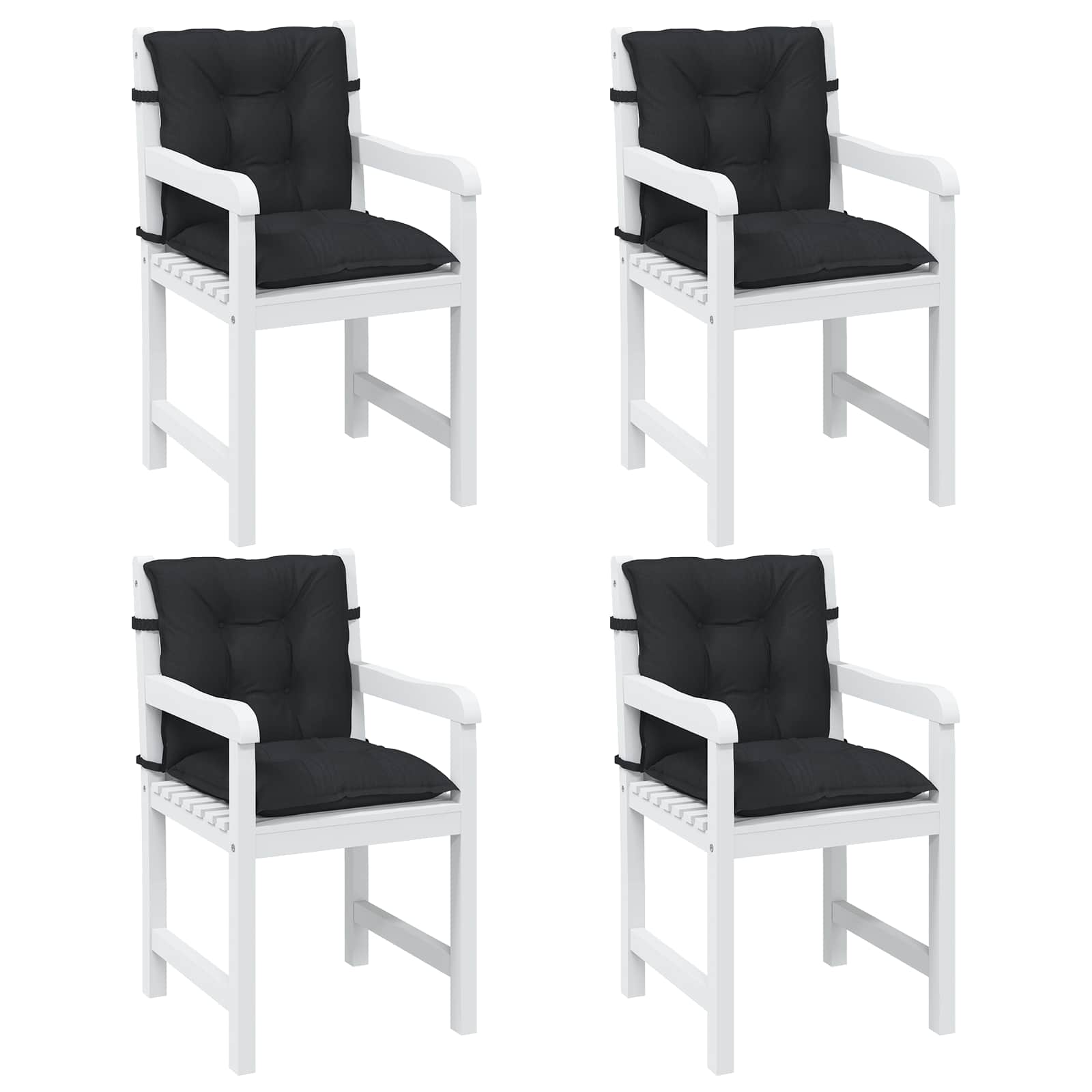 Set di Cuscini per Sedia Bassa 4 pcs Melange Nero | homemem39