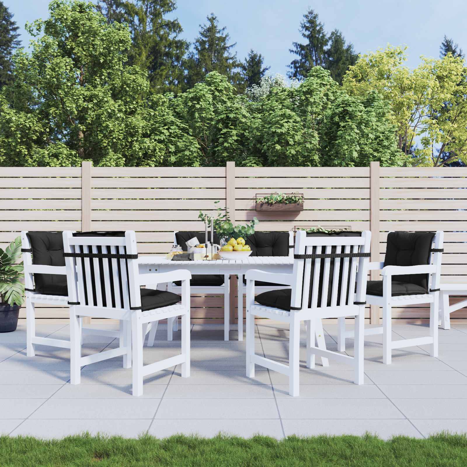 Set di Cuscini per Sedia Bassa 6 pcs Melange Nero | homemem39