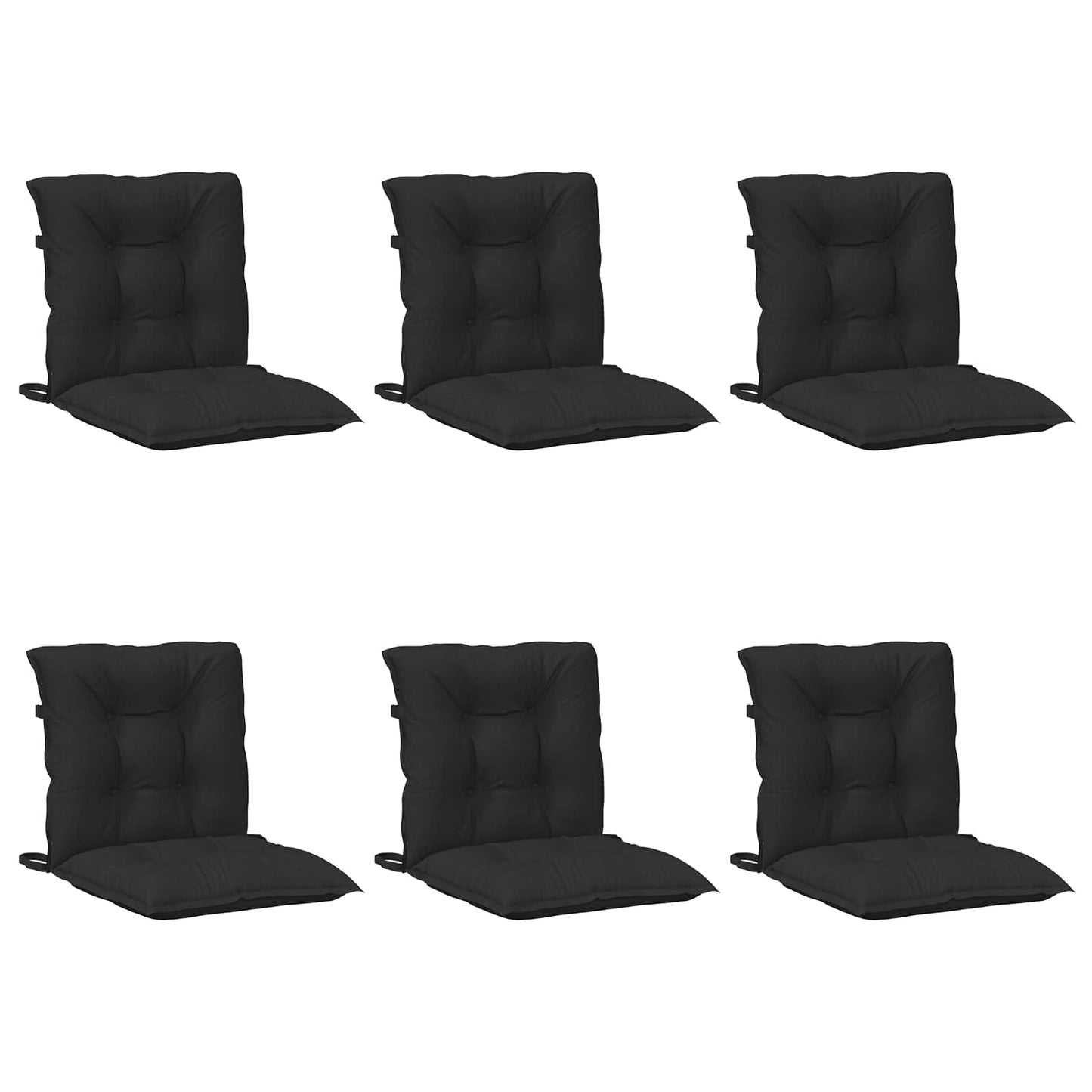 Set di Cuscini per Sedia Bassa 6 pcs Melange Nero | homemem39