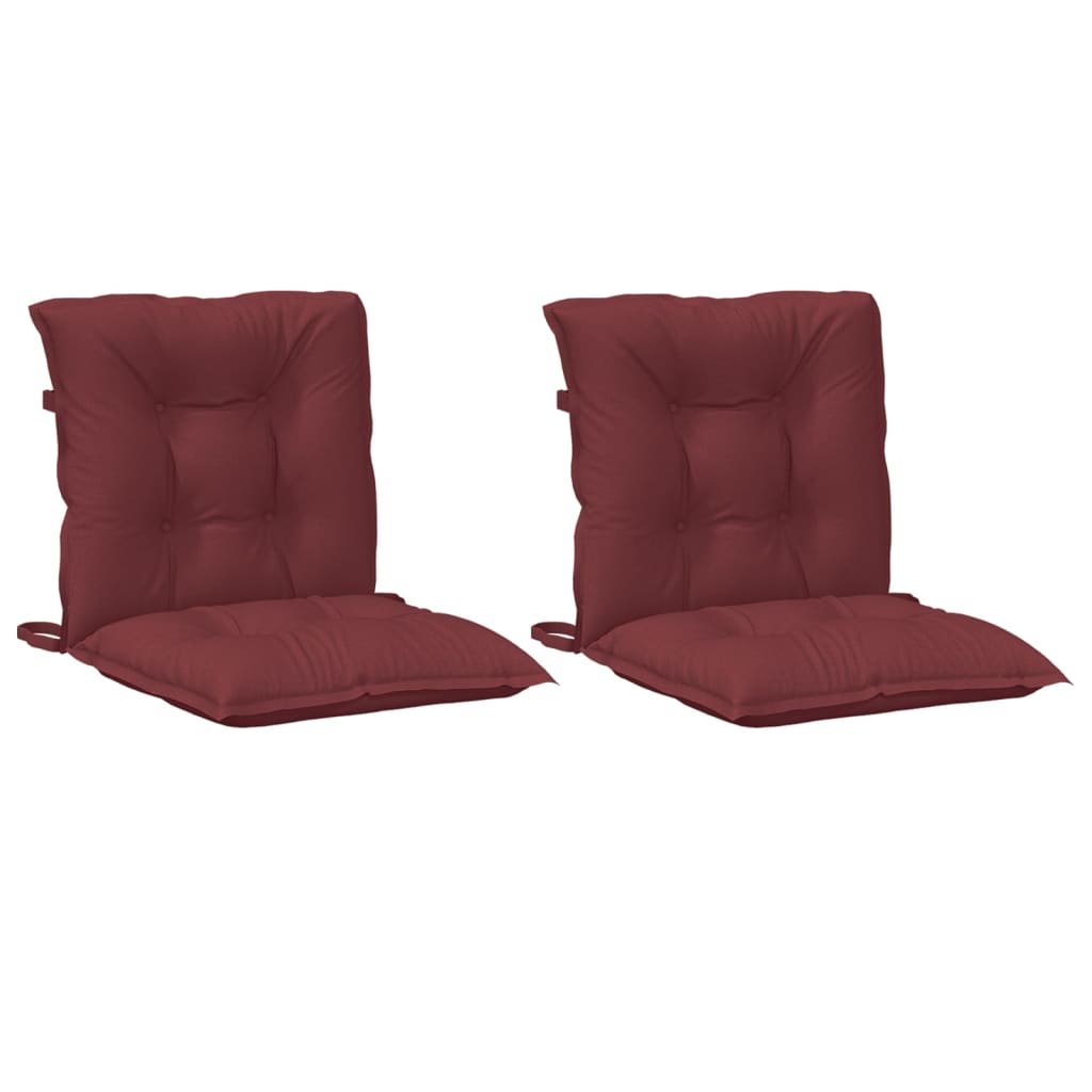 Cuscini Sedia Schiena Bassa 2 pz Rosso Vino Mélange Tessuto | homemem39
