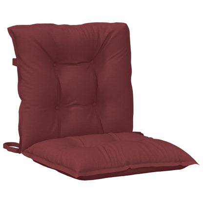 Cuscini Sedia Schiena Bassa 2 pz Rosso Vino Mélange Tessuto | homemem39