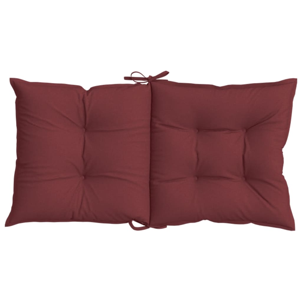 Cuscini Sedia Schiena Bassa 2 pz Rosso Vino Mélange Tessuto | homemem39