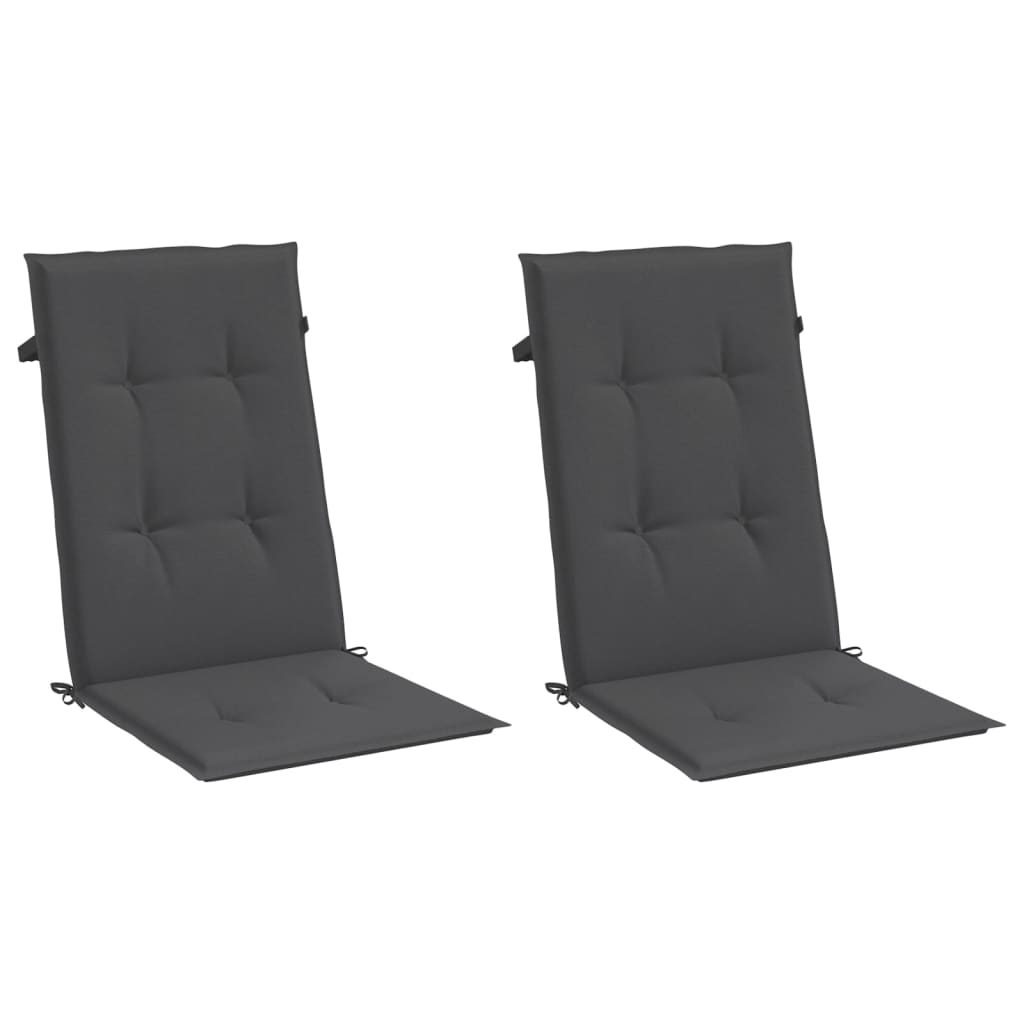 Cuscini Sedia Schiena Alta 2 Antracite Mélange 120x50x4 Tessuto | homemem39
