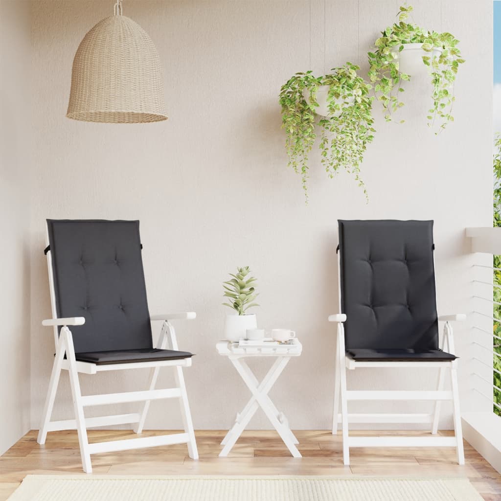 Cuscini Sedia Schiena Alta 2 Antracite Mélange 120x50x4 Tessuto | homemem39