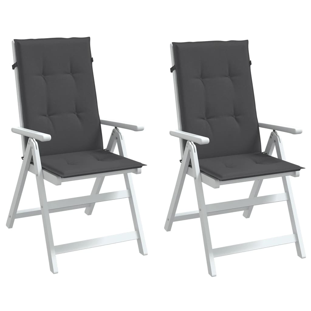 Cuscini Sedia Schiena Alta 2 Antracite Mélange 120x50x4 Tessuto | homemem39