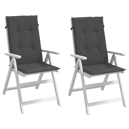 Cuscini Sedia Schiena Alta 2 Antracite Mélange 120x50x4 Tessuto | homemem39