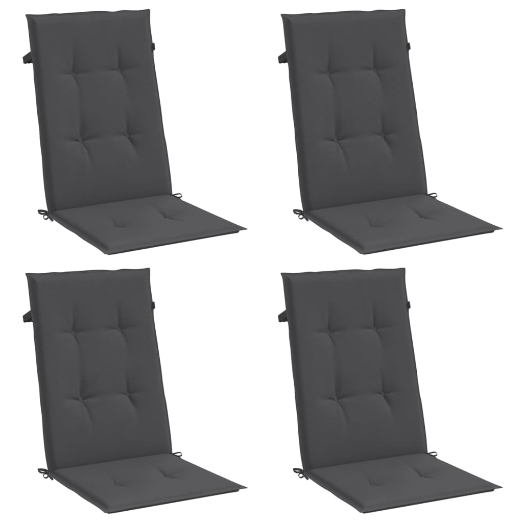 Cuscini Sedia Schiena Alta 4 Antracite Mélange 120x50x4 Tessuto | homemem39