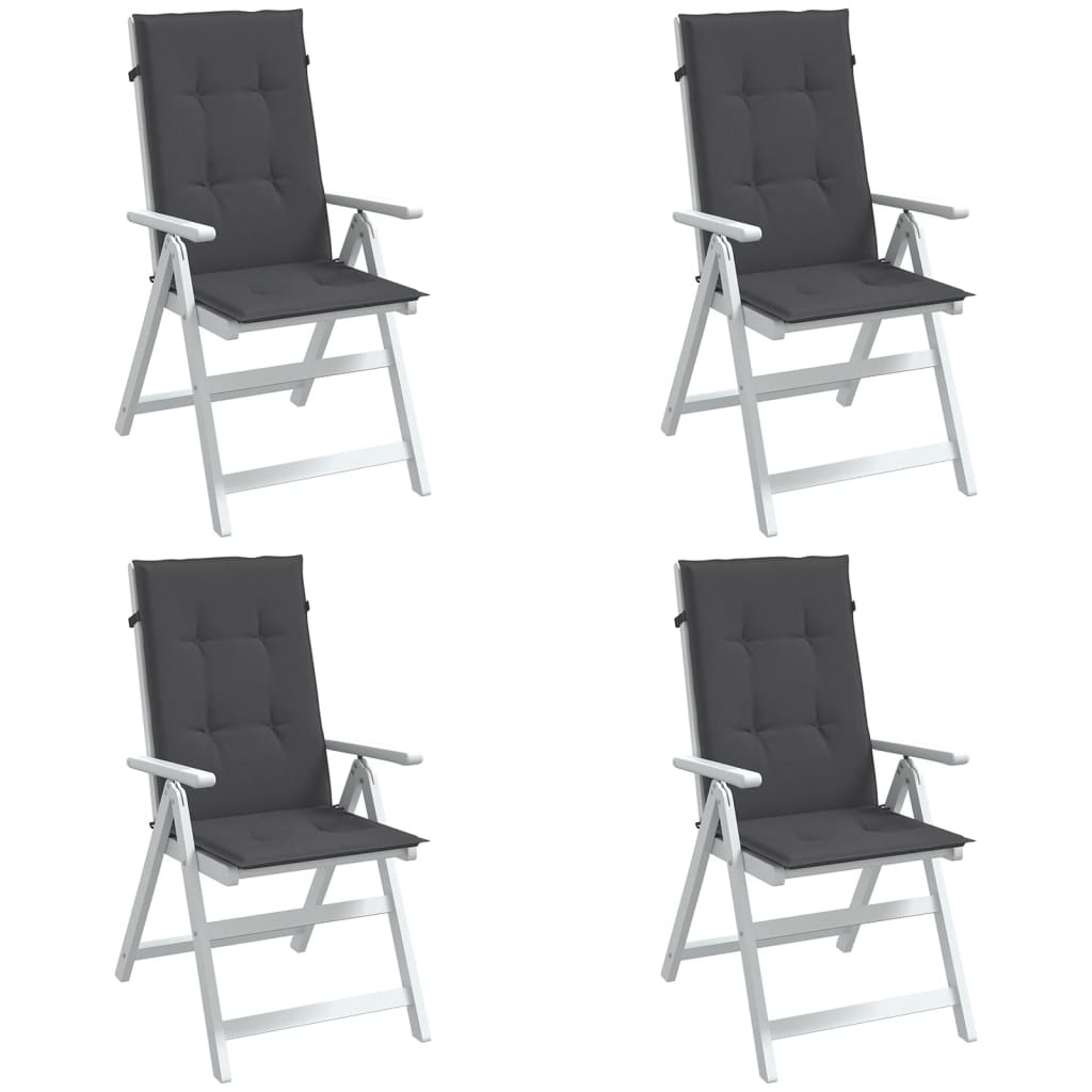 Cuscini Sedia Schiena Alta 4 Antracite Mélange 120x50x4 Tessuto | homemem39