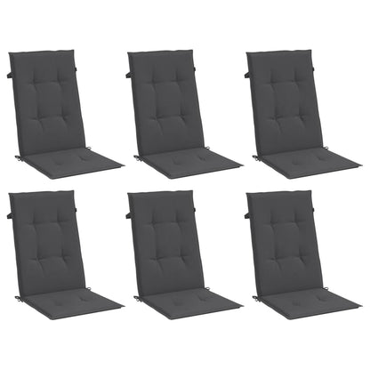 Cuscini Sedia Schiena Alta 6 Antracite Mélange 120x50x4 Tessuto | homemem39