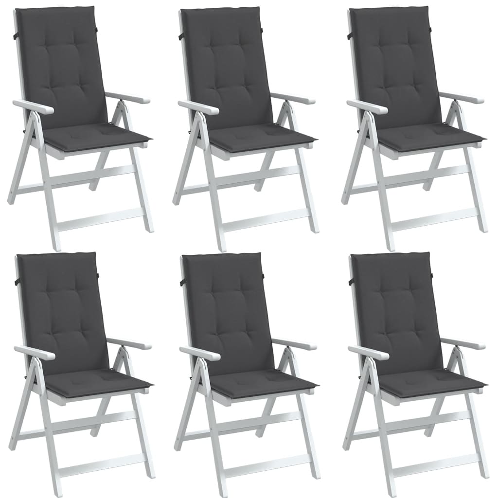 Cuscini Sedia Schiena Alta 6 Antracite Mélange 120x50x4 Tessuto | homemem39