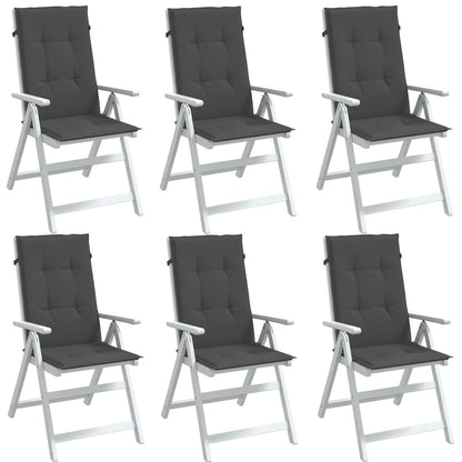 Cuscini Sedia Schiena Alta 6 Antracite Mélange 120x50x4 Tessuto | homemem39