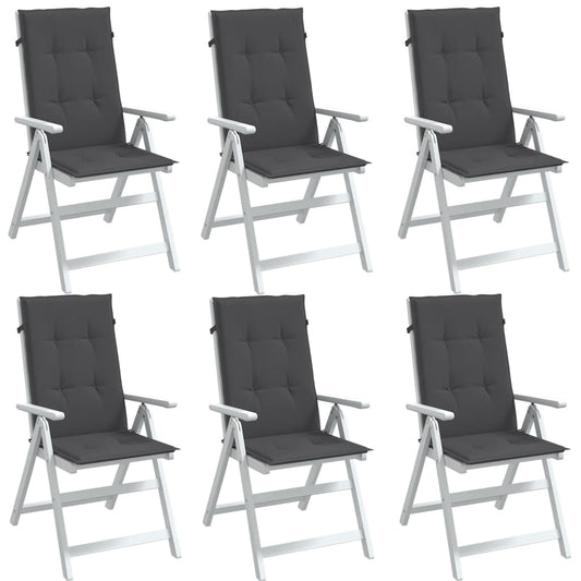 Cuscini Sedia Schiena Alta 6 Antracite Mélange 120x50x4 Tessuto | homemem39