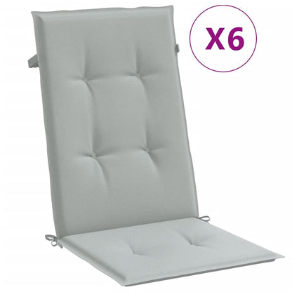 Cuscini Sedia Schiena Alta 6 Grigio Mélange 120x50x4 Tessuto | homemem39