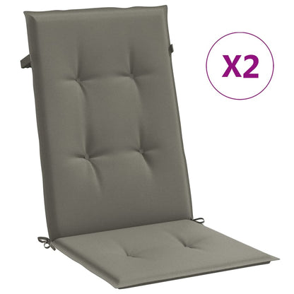 Cuscini Sedia Schiena Alta 2 Grigio Mélange 120x50x4 Tessuto | homemem39