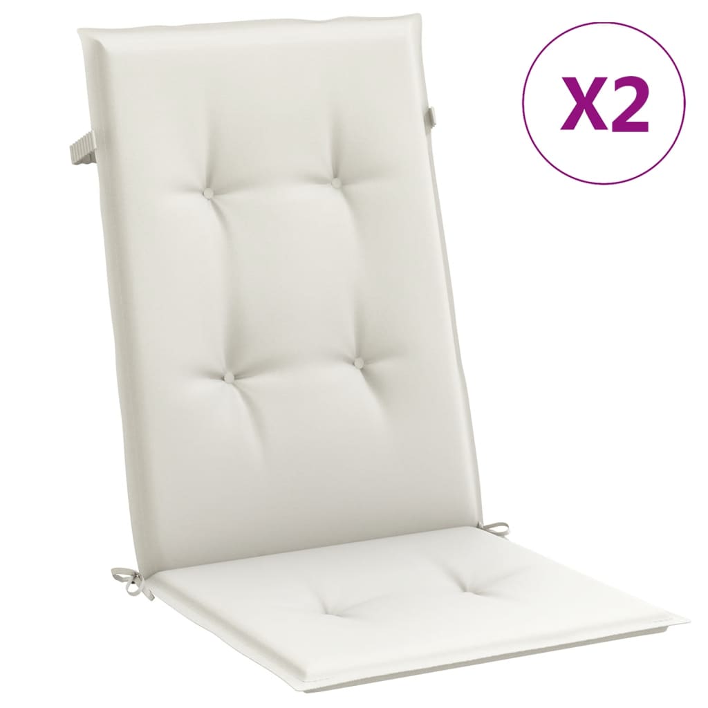 Cuscini Sedia Schiena Alta 2 Crema Mélange 120x50x4 Tessuto | homemem39