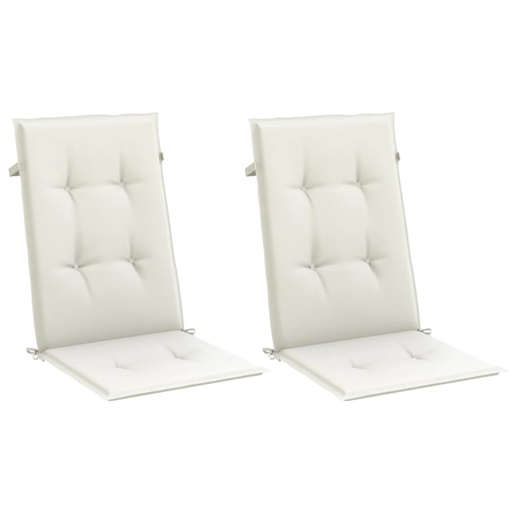Cuscini Sedia Schiena Alta 2 Crema Mélange 120x50x4 Tessuto | homemem39
