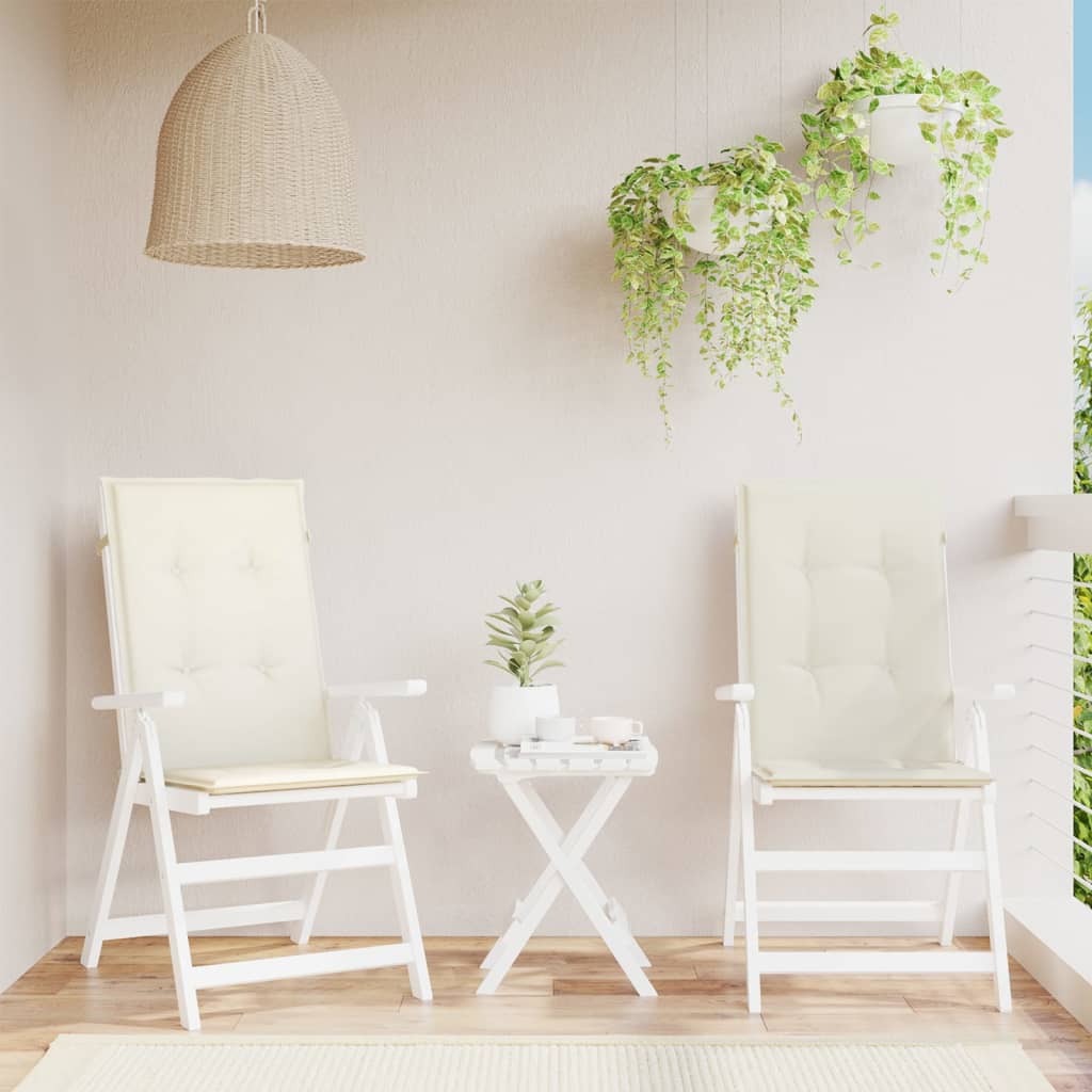 Cuscini Sedia Schiena Alta 2 Crema Mélange 120x50x4 Tessuto | homemem39