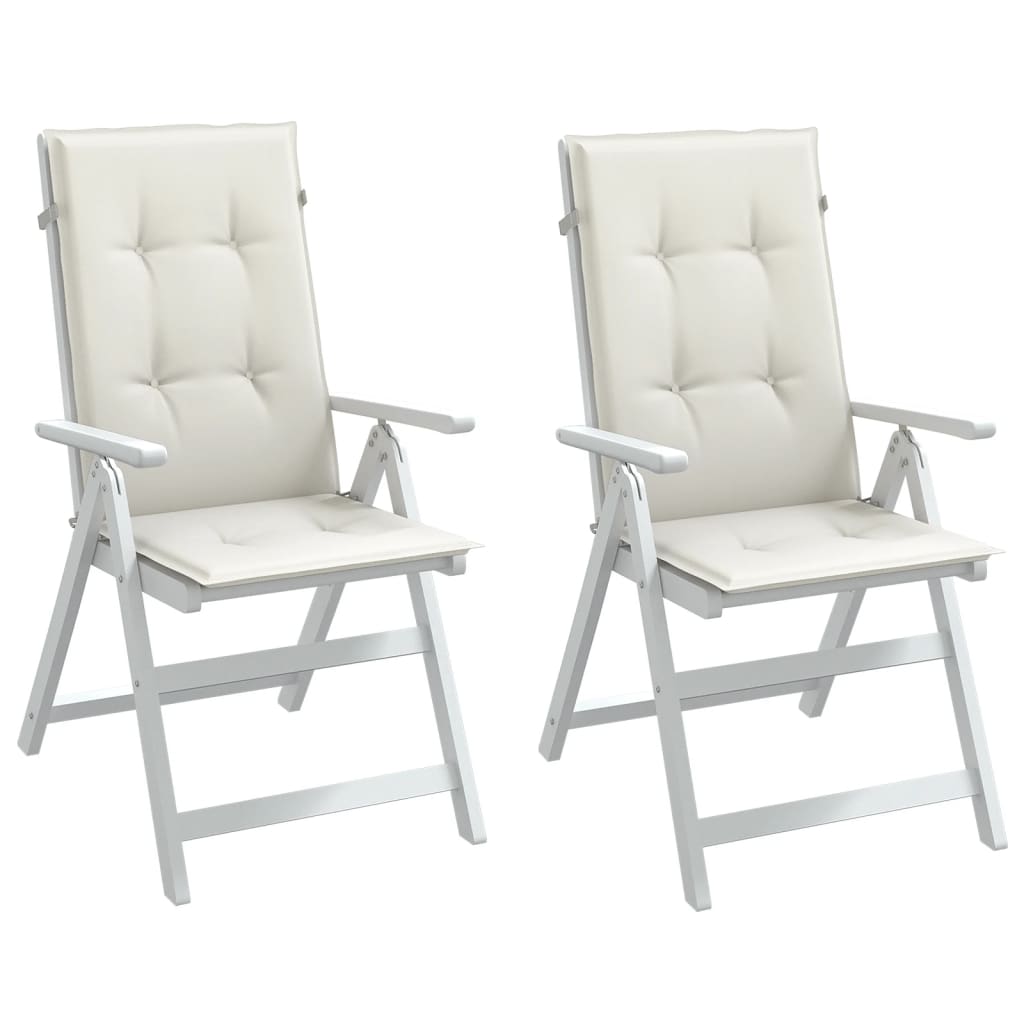 Cuscini Sedia Schiena Alta 2 Crema Mélange 120x50x4 Tessuto | homemem39