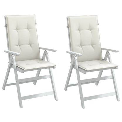 Cuscini Sedia Schiena Alta 2 Crema Mélange 120x50x4 Tessuto | homemem39