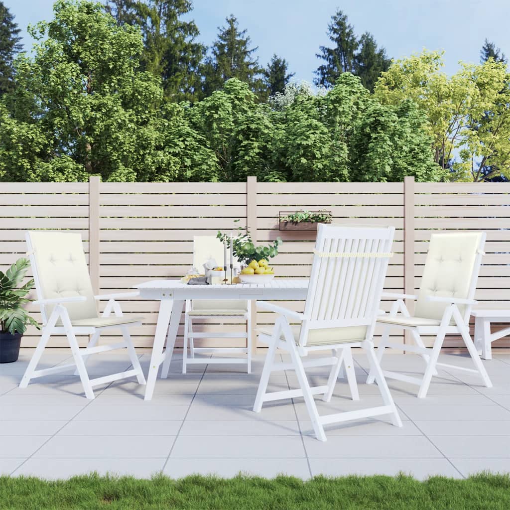 Cuscini Sedia Schiena Alta 4 Crema Mélange 120x50x4 Tessuto | homemem39