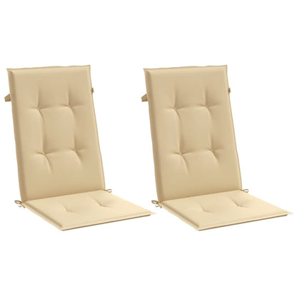 Cuscini Sedia Schiena Alta 2 Beige Mélange 120x50x4 Tessuto | homemem39