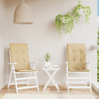 Cuscini Sedia Schiena Alta 2 Beige Mélange 120x50x4 Tessuto | homemem39