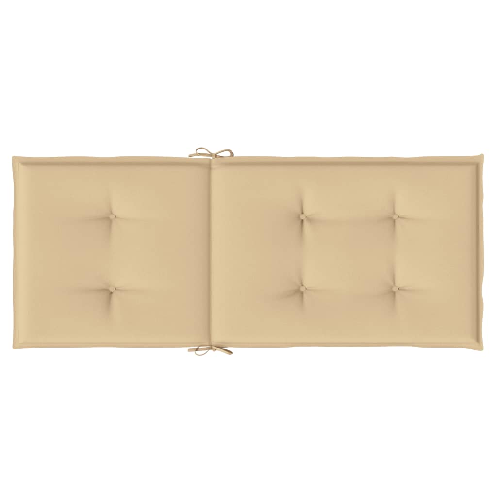 Cuscini Sedia Schiena Alta 2 Beige Mélange 120x50x4 Tessuto | homemem39