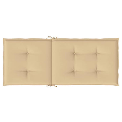 Cuscini Sedia Schiena Alta 2 Beige Mélange 120x50x4 Tessuto | homemem39