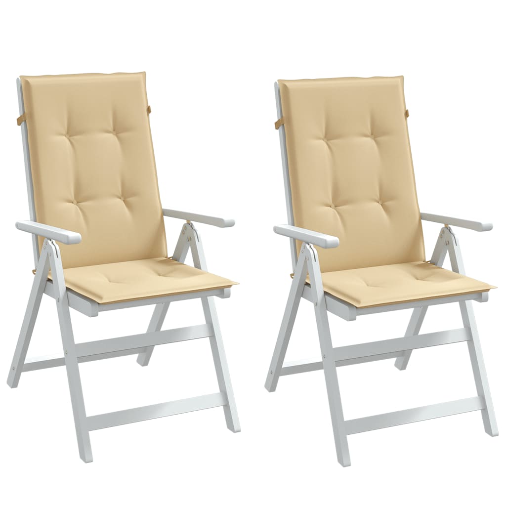 Cuscini Sedia Schiena Alta 2 Beige Mélange 120x50x4 Tessuto | homemem39